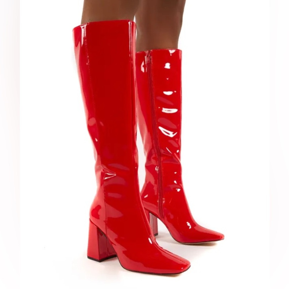 Public Desire Red Patent Boots